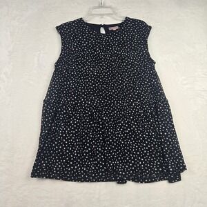 Juicy Couture Womens Black White Red Blouse Size Small Keyhole Back Tiered Flowy